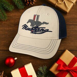 Ford Mustang 1964 Distressed Trucker Cap • Vintage-Style Pony Logo Hat • Navy &